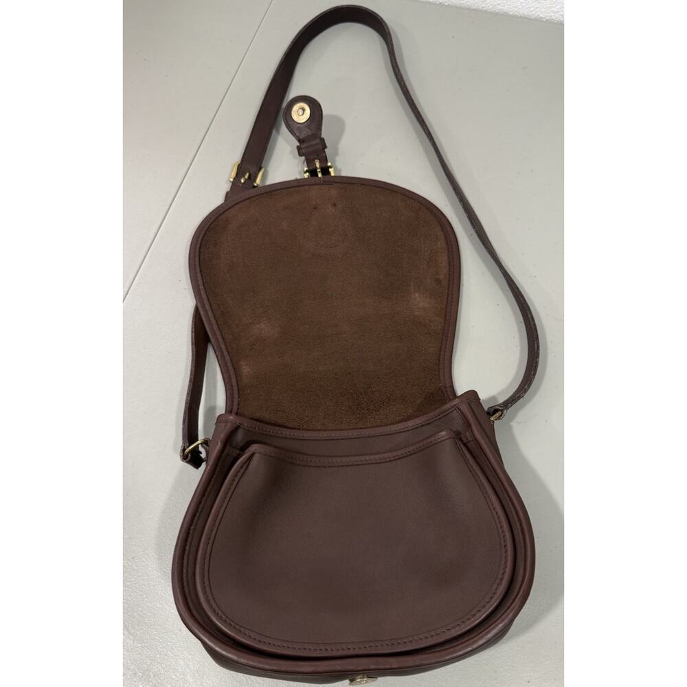 Vintage Rare Coach Dark Brown Leather Saddle Bag Classic Crossbody Bonnie Cashin - Picture 6 of 16